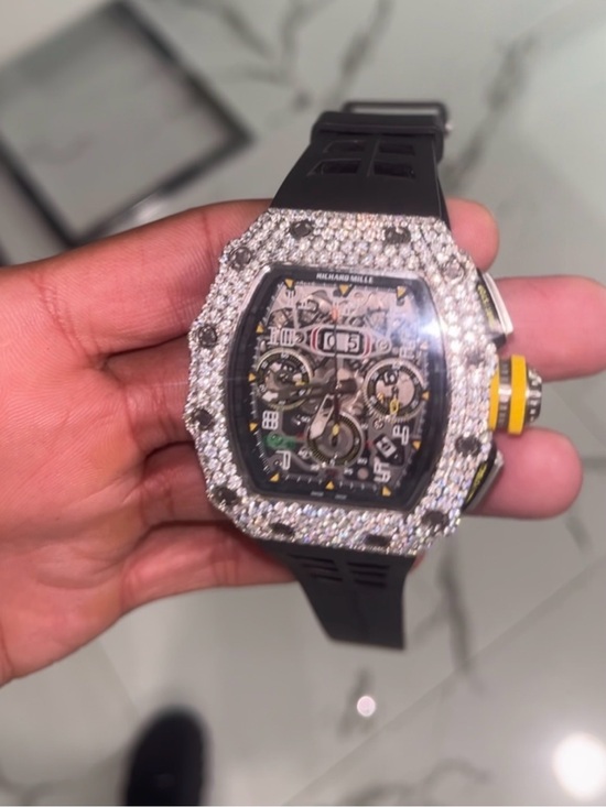 Other - Black and Silver Diamond-Accent Chronograph Watch